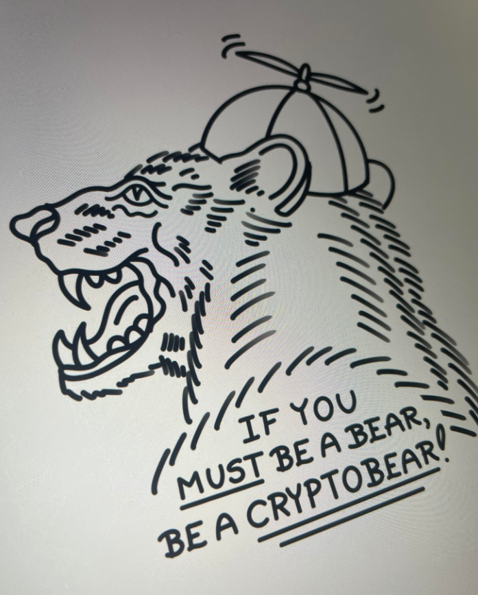 "IF YOU MUST BE A BEAR, BE A CRYPTOBEAR!"

Courtesy of  <a href="/edfasty/">Ed</a>!🐻

Get a bear today! cryptobearsnft.com

#NFT #NFTs #CryptoBearsNFT #NFTart #NFTDrop #Bear #CryptoBear
