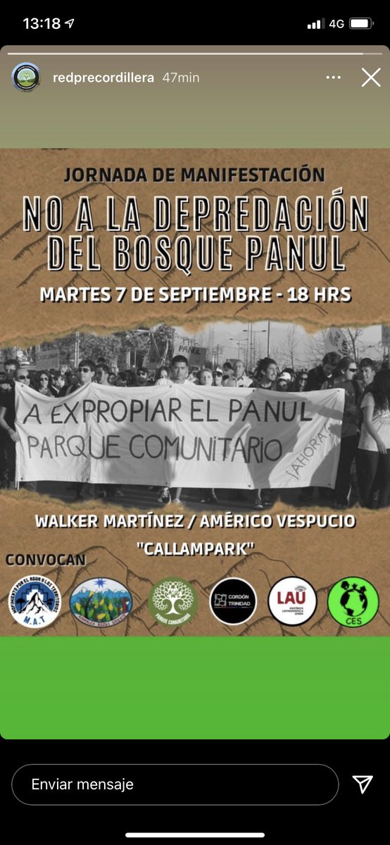 Jornada de manifestación  digamos todos no a la depredación del Bosque Panul  mañana todos  por el Panul