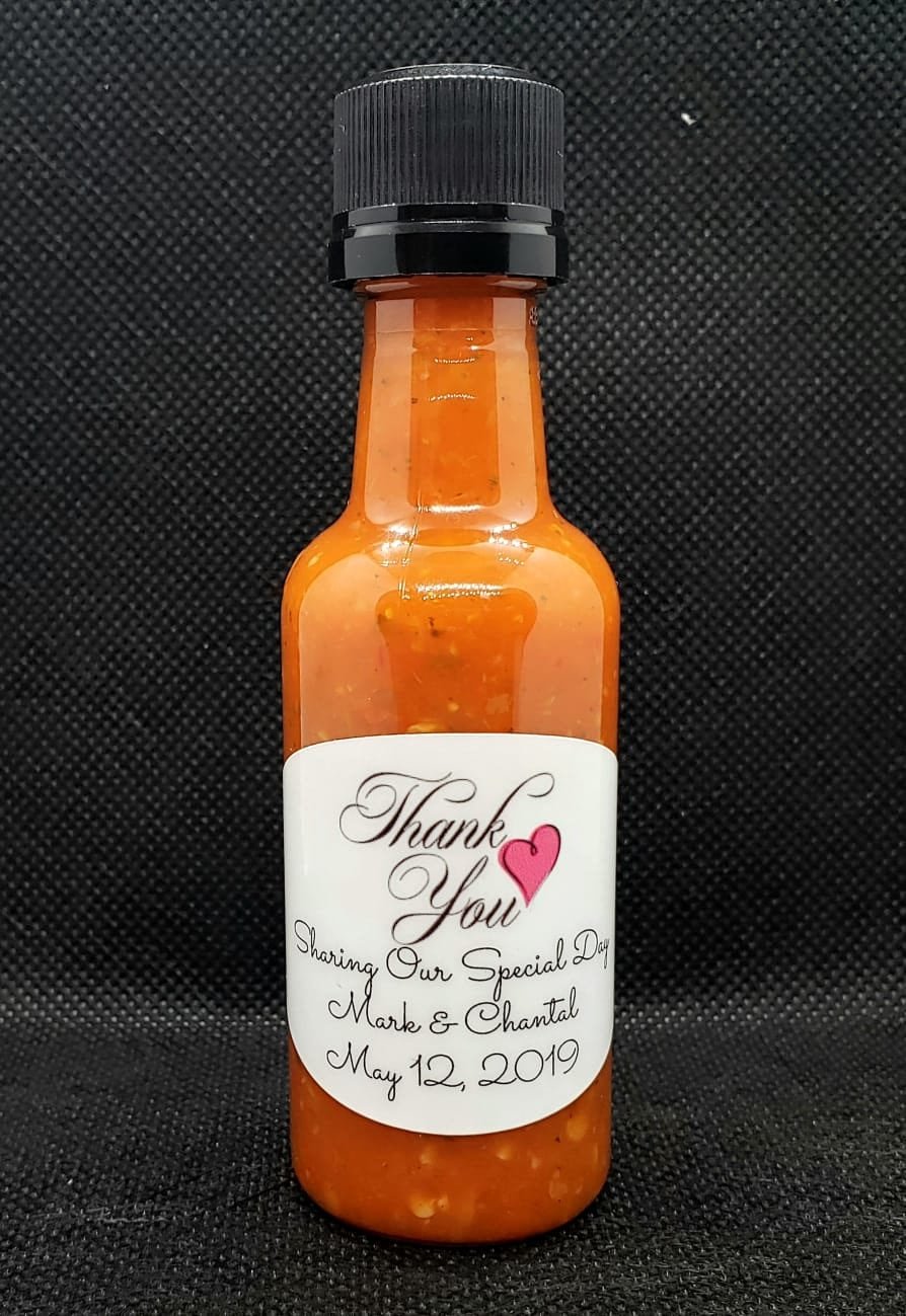 Wedding Favors Monogramed Mini Hot Sauce Favors Hot Sauce 