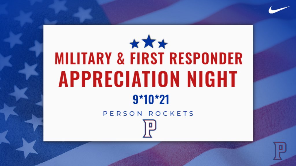 RocketAthletic2's tweet photo. Come out this Friday Night as we show our appreciation for our Military &amp; Our First Responders. 
🇺🇸 Military Appreciation 
📍 Rocket Stadium 
🗓 9/10/21
⏰ 7:00 PM
All active military, veterans, &amp; First Responders 
FREE admission! https://t.co/slLI98DYHP