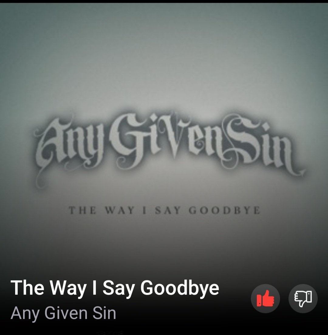 Yayyyy this #Sinner is so happy that #TneWayISayGoodbye by <a href="/anygivensinband/">Any Given Sin</a> moved up from 14 to number 10 on <a href="/thesound228/">The Sound</a> #Filthy15 countdown with <a href="/MicheleCregg/">Harmony Mitchell</a>!!! I get to see them live Saturday!!! 🖤🤘🔥 #AnyGivenSin #TWISG #SinnerNation #Sinner4Life
open.spotify.com/track/1q1LnEGK…