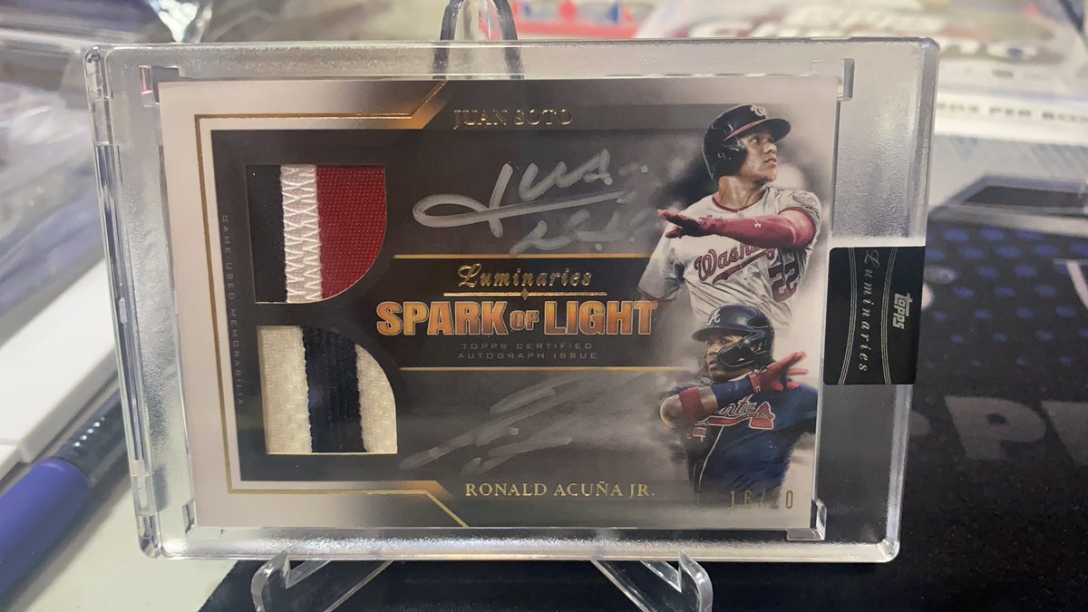 EloyTheGoat's tweet photo. Ok card family! This card was pulled in one of my breaks. Both guys are amazing and want to sell and split the money. I’m gonna auction this and let it run until next Sunday evening. Monster on card autos 16/20 from luminaries! Please tag people and RT for them! @JesseTheJeche https://t.co/VCJuOFEoGs
