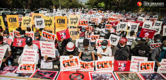 Myanmar’s junta has recently "intensified arrests of striking civil servants, including teachers, medics and administrators, who joined the civil disobedience movement." irrawaddy.com/news/burma/mya…