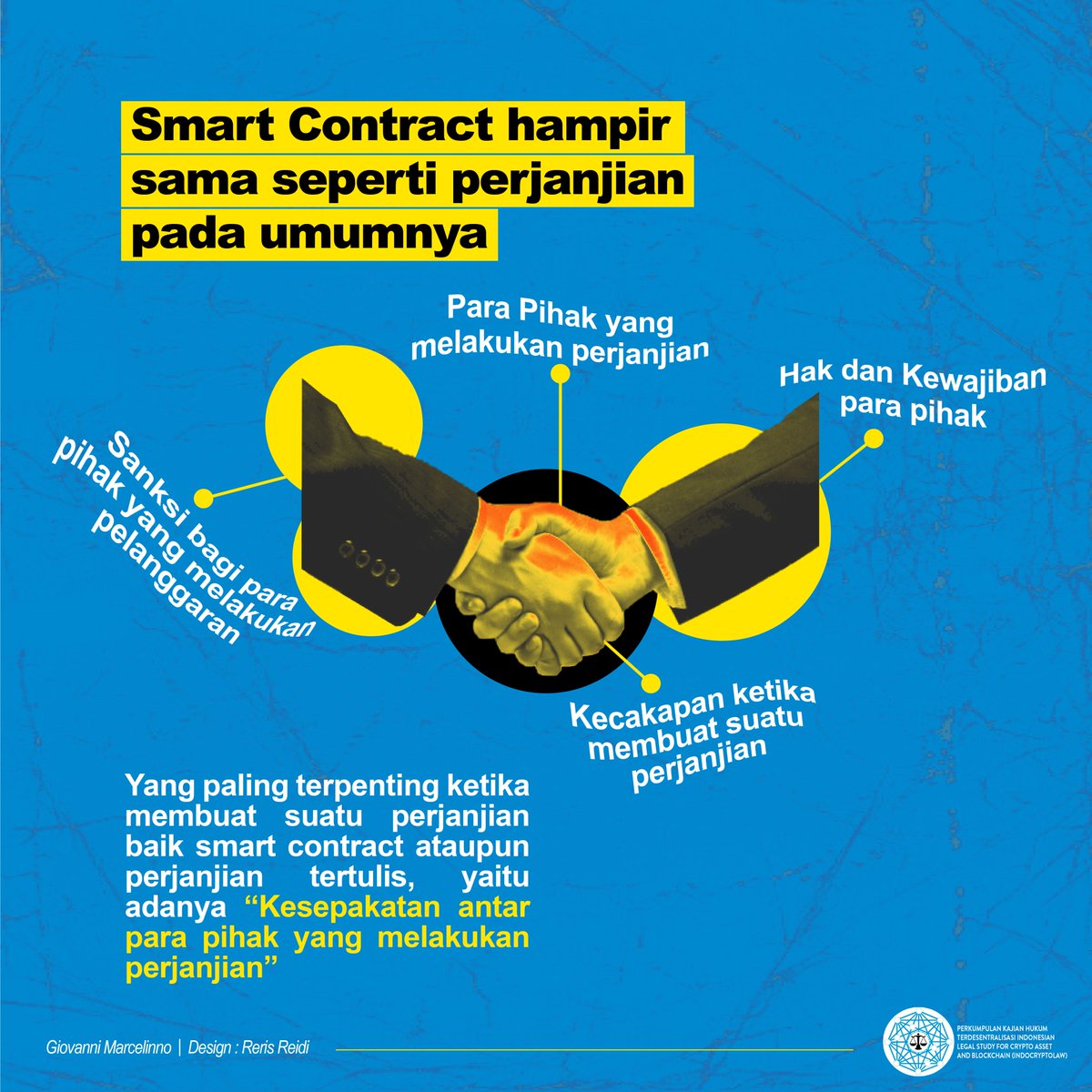 Indo_CryptoLaw's tweet photo. Smart Contract merupakan perjanjian antara dua dalam bentuk kode komputer di dalam jaringan blockchain, lalu apakah smart contract sama seperti perjanjian baku? cari tau dengan simak ulasan dibawah ini. https://t.co/ABtbCgkpb6