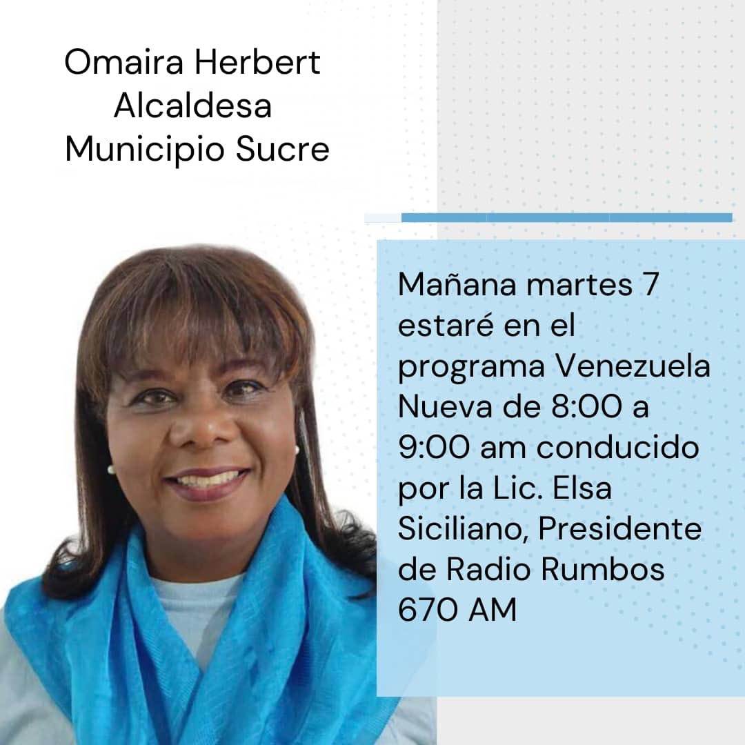 omairaherbert2's tweet photo. Números de cabina para su participación  0212-2840494 y 2852735 #AlcaldiaSucre #MunicipioSucre #DeSucreParaSucre https://t.co/MAOitielCz