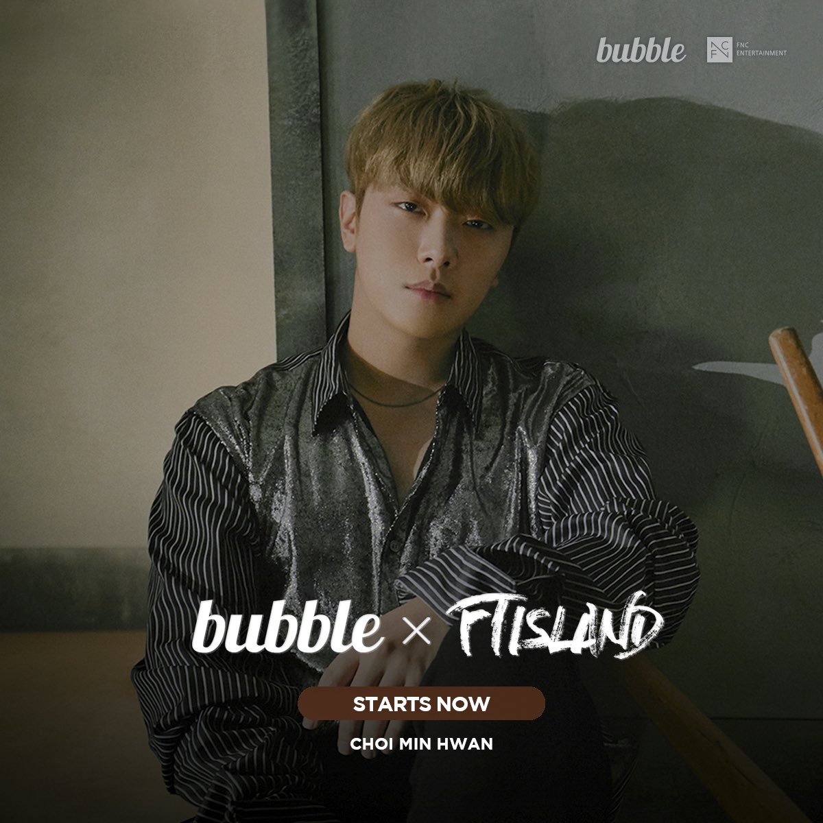 FT_FANCLUB's tweet photo. [Notice]
September 7, 2021 (KST),
FTISLAND CHOI MIN HWAN's bubble starts now.

My favorite artist and my own special private message!
Don't miss the very first message.

📱Android : https://t.co/JyEJtHZV6A 
📱iOS : https://t.co/BuN7didE2b

#FNC_bubble #FTISLAND #CHOIMINHWAN https://t.co/ezlAxcXpYr