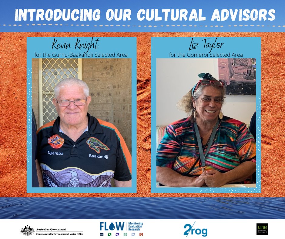 2rog and UNE welcome Cultural Advisors to the Gurnu-Baakandji (Warrego-Darling) and the Gomeroi (Gwydir) Selected Area Flow-MER teams. 

Learn more about Liz: bit.ly/2X0a2sy

Learn more about Kevin: bit.ly/3BORytE