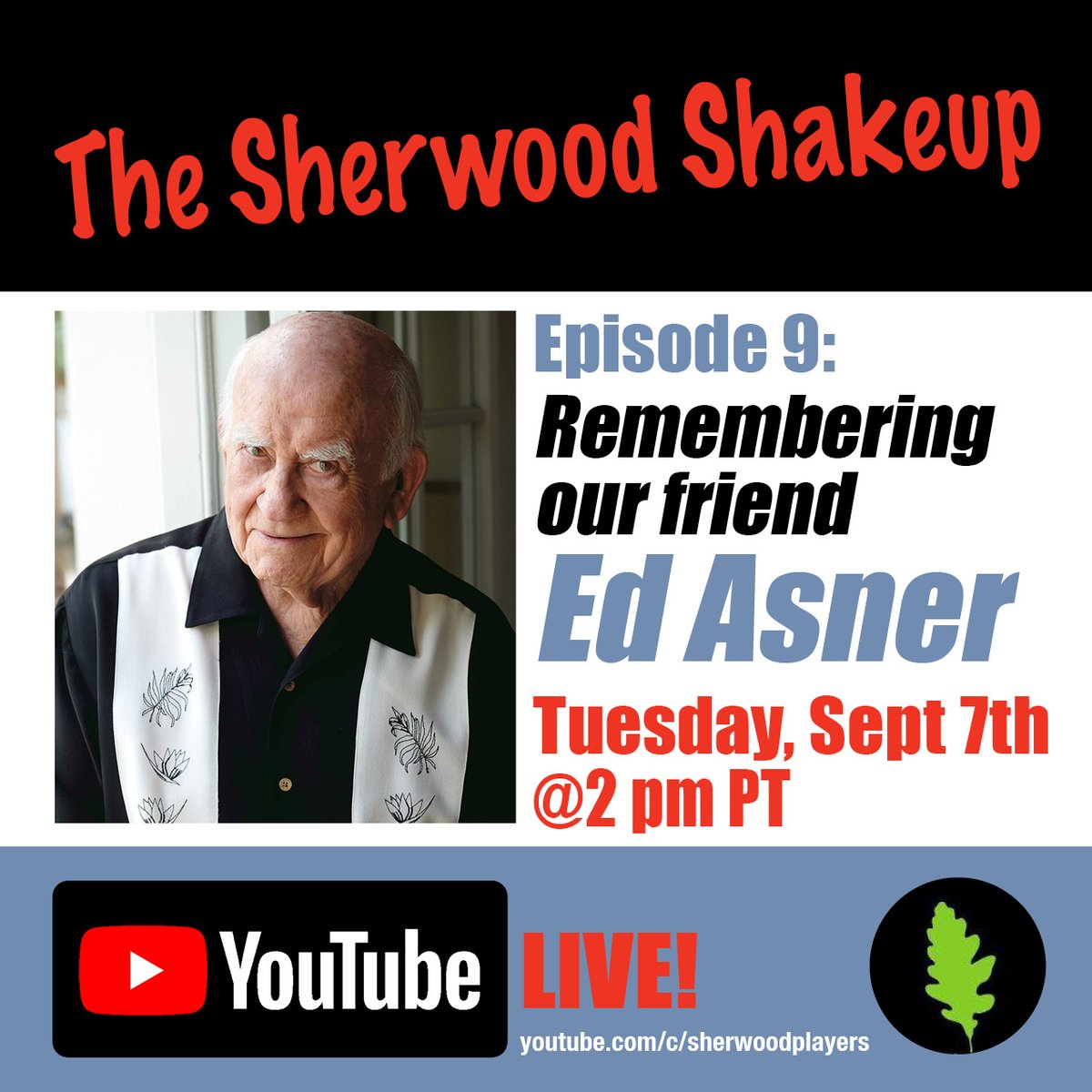 mattweinglass's tweet image. Please tune in with us tomorrow at 2pm PDT as we will be "Remembering our friend Ed Asner" and where you can find out about some of the amazing projects we've been so fortunate to have Ed involved with over the years!
youtube.com/c/sherwoodplay…
#ripEd #edasner #humanist #courage