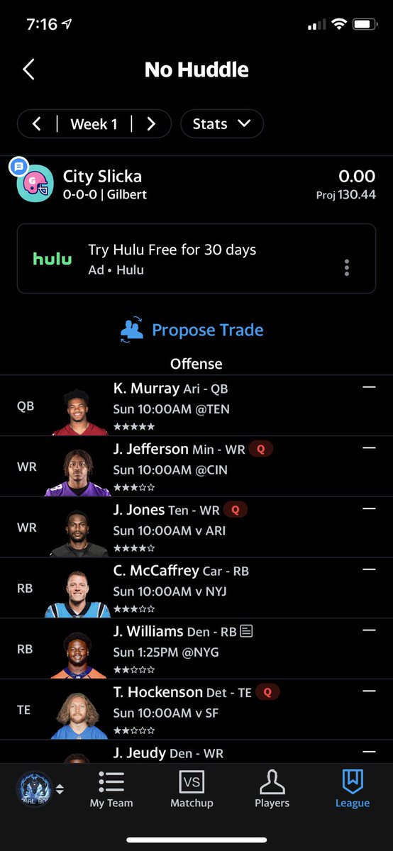 NoHuddleFFL's tweet photo. Drafted in the #1 slot https://t.co/lHH0bW6Nxh