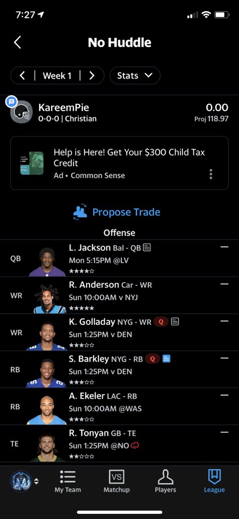 NoHuddleFFL's tweet photo. Drafted in the #11 slot https://t.co/8SMwOWAVnd