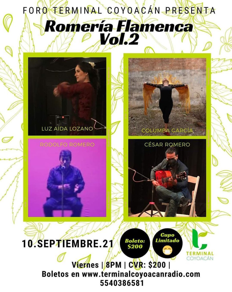 TermCoyoacan's tweet photo. #cartelera #Septiembre2021
#Cineclub los jueves con #CiclodeCineStoner, show #RomeríaFlamencaVol2 el viernes e inicio de #taller Conociéndote el sábado.
Checa Info, horarios, boletos y suscripciones en 👇🏽 https://t.co/GzdTpAYFc4 https://t.co/46u2Hst3LA