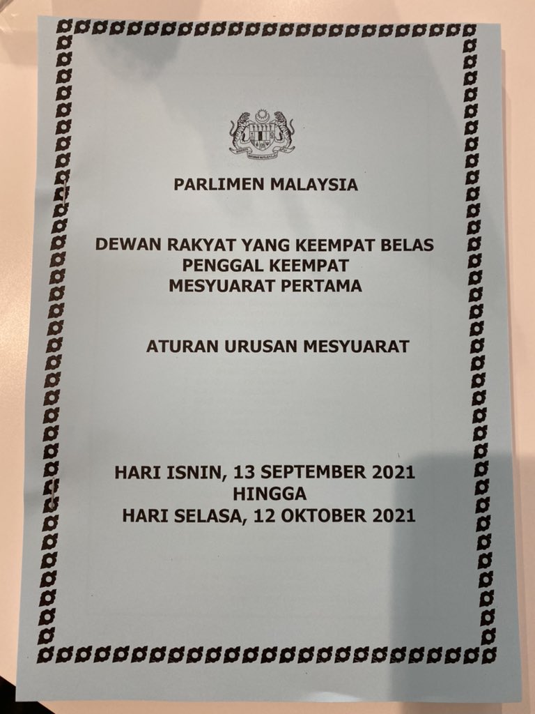 thevibesnews's tweet photo. JUST IN
The confidence vote for PM @IsmailSabri60 is not slated in the Dewan Rakyat order paper for the sitting between September 13 and October 12.
However, the motion to pick a deputy speaker is on the cards. @AzalinaOthmanS quit as deputy on August 23. https://t.co/8C8R4NMakN