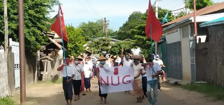 Pro democracy activists from #Shwebo Tsp marched and protested against the dictator to show their support to <a href="/NUGMyanmar/">National Unity Government Myanmar</a> and rejection of Military.

#WhatsHappeningInMyanmar 
#Sep7Coup 
#UselessASEAN