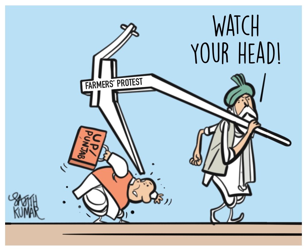 #Farmers_RoaringInUP cartoon @DeccanHerald