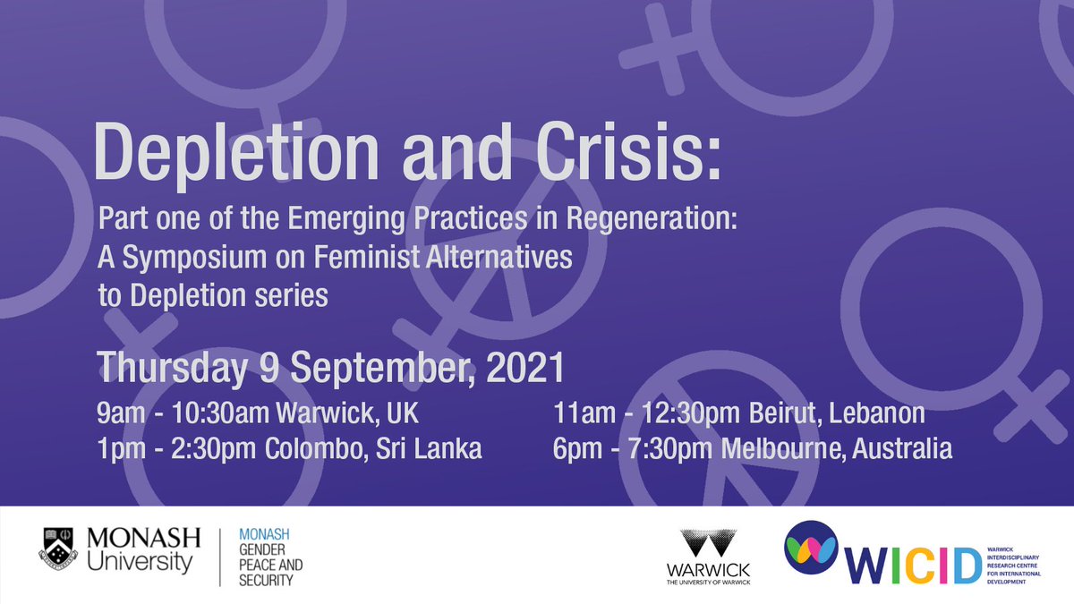 GpsMonash's tweet image. DEPLETION &amp;amp; CRISIS EVENT TONIGHT! We are excited to host @SamanthiGun
@RachelDoreWeeks @maria_tanyag @Lakmali89 Prof Shirin Rai @wicidwarwick
&amp;amp; Dr. Chrisanta Muli @onegirlorg to speak on #feministalternatives and #socialreproduction Register: bit.ly/2WSG8Ww @Monash_Arts