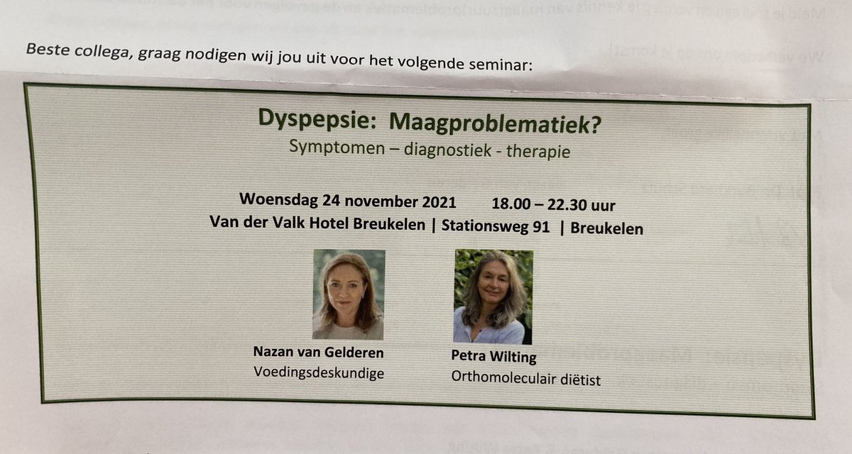 DeJuisteLijn's tweet photo. De komende periode geef ik meerdere seminars over het belang van een goede maagwerking. Tijdens de diëtistendagen van de @nvdietist en in November voor therapeuten bij #biovisdiagnostik. Kom je ook? https://t.co/6ahDPsd6lw