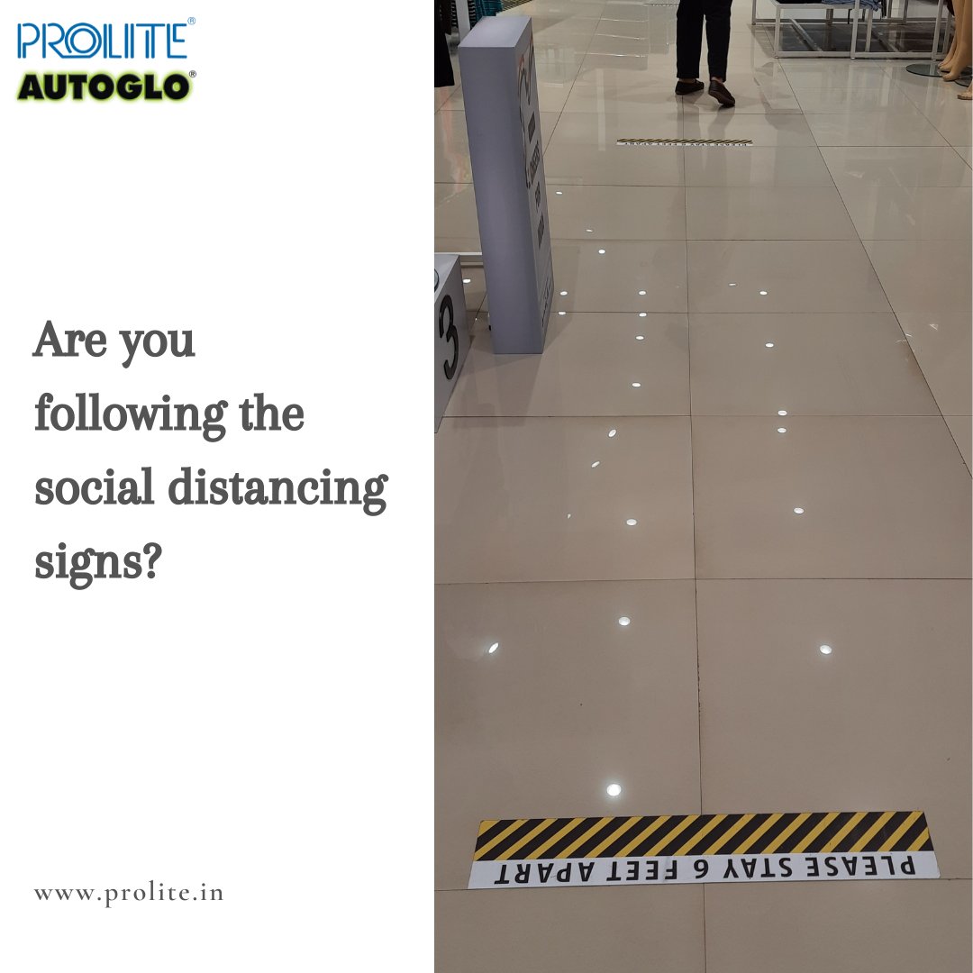 ProliteA's tweet image. Follow the Signs and help stop the spread of Covid-19.

Visit prolite.in to know more

#ProliteAutoglo #Signs #Signages #Autoglow #covid_19 #floortape #floorsign