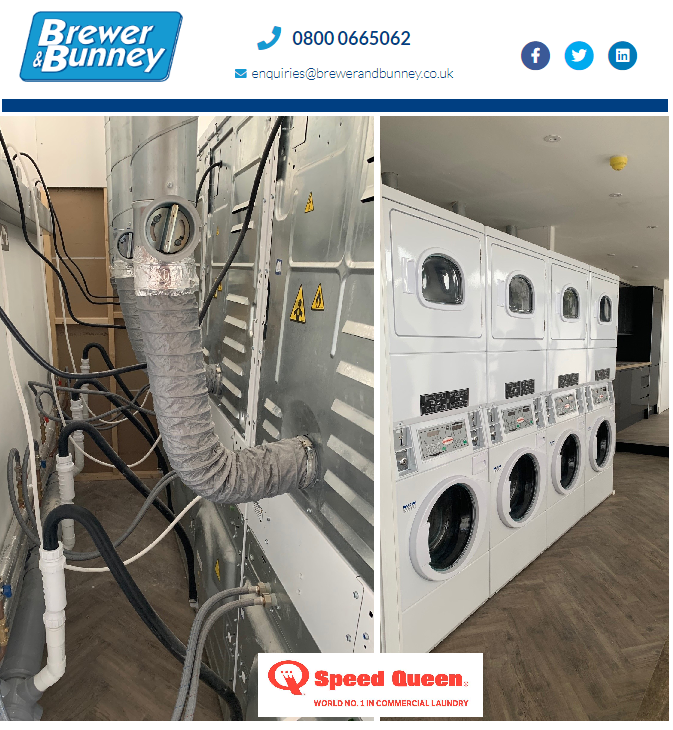 A recent install at some new student flats in #Bristol.
Set up in a café/lounge area so they can work whilst they launder.
All supplied on rental so repairs and service included, learn more at brewerandbunney.co.uk/services/renta… #laundry #Devon #Somerset #Cornwall #Dorset #studentliving