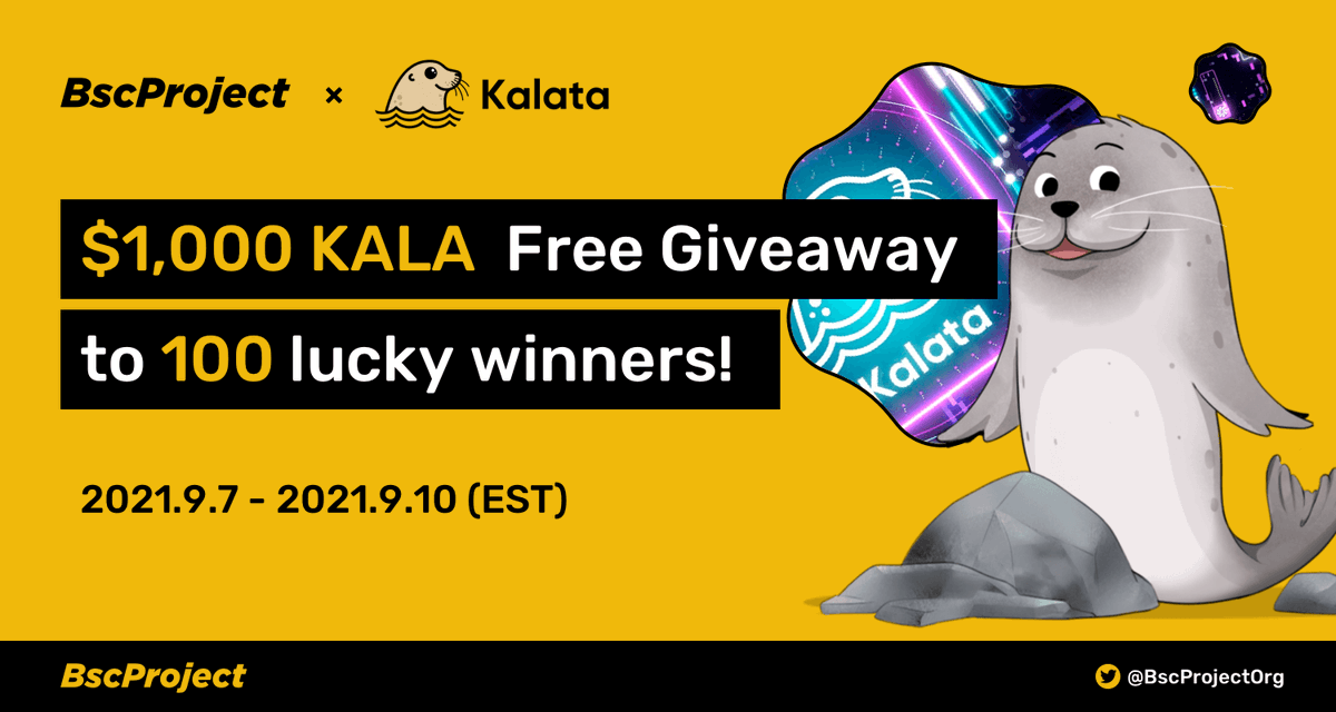 BSC Project teamed up Kalata Protocol with to give out $1000 KALA #giveaway to 100 luck winners!🎁🎁

👉Follow <a href="/BscProjectOrg/">BNB Project</a> and <a href="/KalataOfficial/">Kalata Protocol #BSC</a> 
🔥RT and @ 3 friends
📝Fill the form:forms.gle/u8xCWAvwJy4joT…

#BscProjectOrg #kalata #BinanceSmartChain