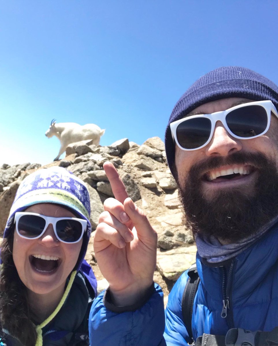 MooneyMillions's tweet photo. A group of goats went to the 2nd highest summit of the Rocky Mountains. There were even other goats who joined us at the top.
#MountMassive https://t.co/iMklcP4vVx
