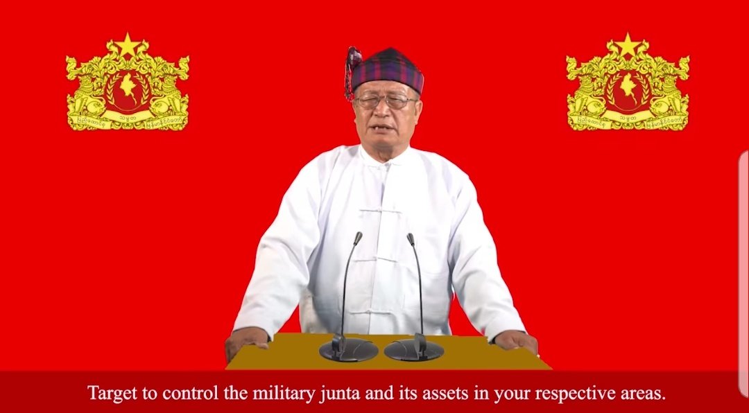 MayWongST's tweet photo. #Myanmar civilian @NUGMyanmar declares "defensive war" against #military &amp; calls on all including #ethnic armies &amp; militias to join the people's defence forces to stage "nationwide uprising". About a month ago, the #NUG had said they plan to launch D-Day #WhatsHappeningInMyanmar https://t.co/bnhDzxDtVl