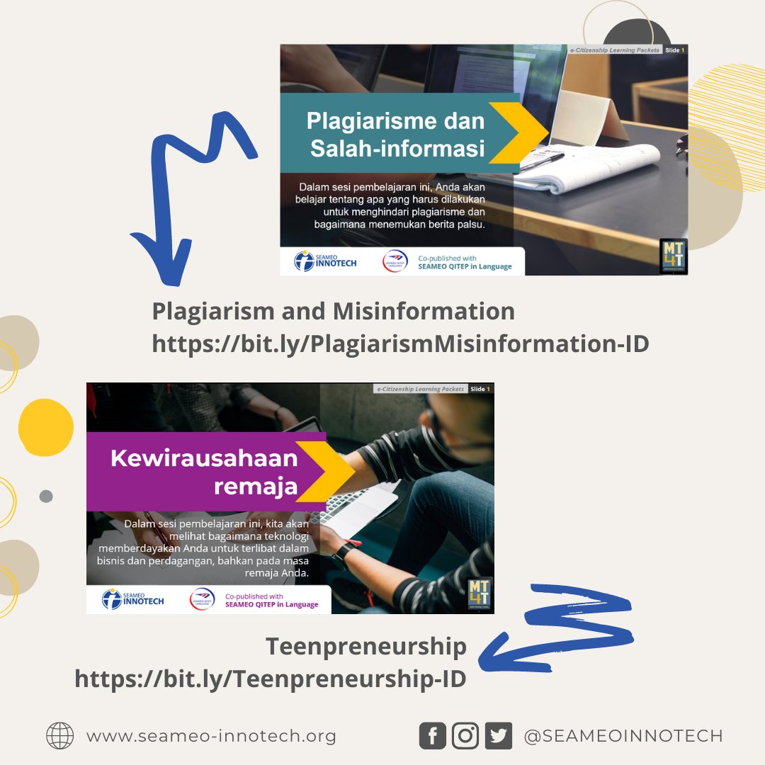 Seameo Innotech On Twitter Our E Citizenship Learning Packets Are Now Available In Bahasa Indonesia Check Out The Translated Materials On The Innotech And Qitep In Language Websites This Project Is Done In
