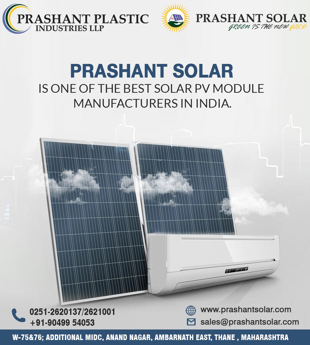 prashant_solar's tweet photo. Prashant Solar is one of the best Solar PV module manufacturers in India.
.
For further details contact us on
0251-2620137/2621001 +91-90499 54053
.
#Prashantsolar #aatmanirbharbharat #vocalforlocal #makeinindia #solarizeindia #pmo #india #world #renewableenergy #solar #energy https://t.co/buKjVJLV8r
