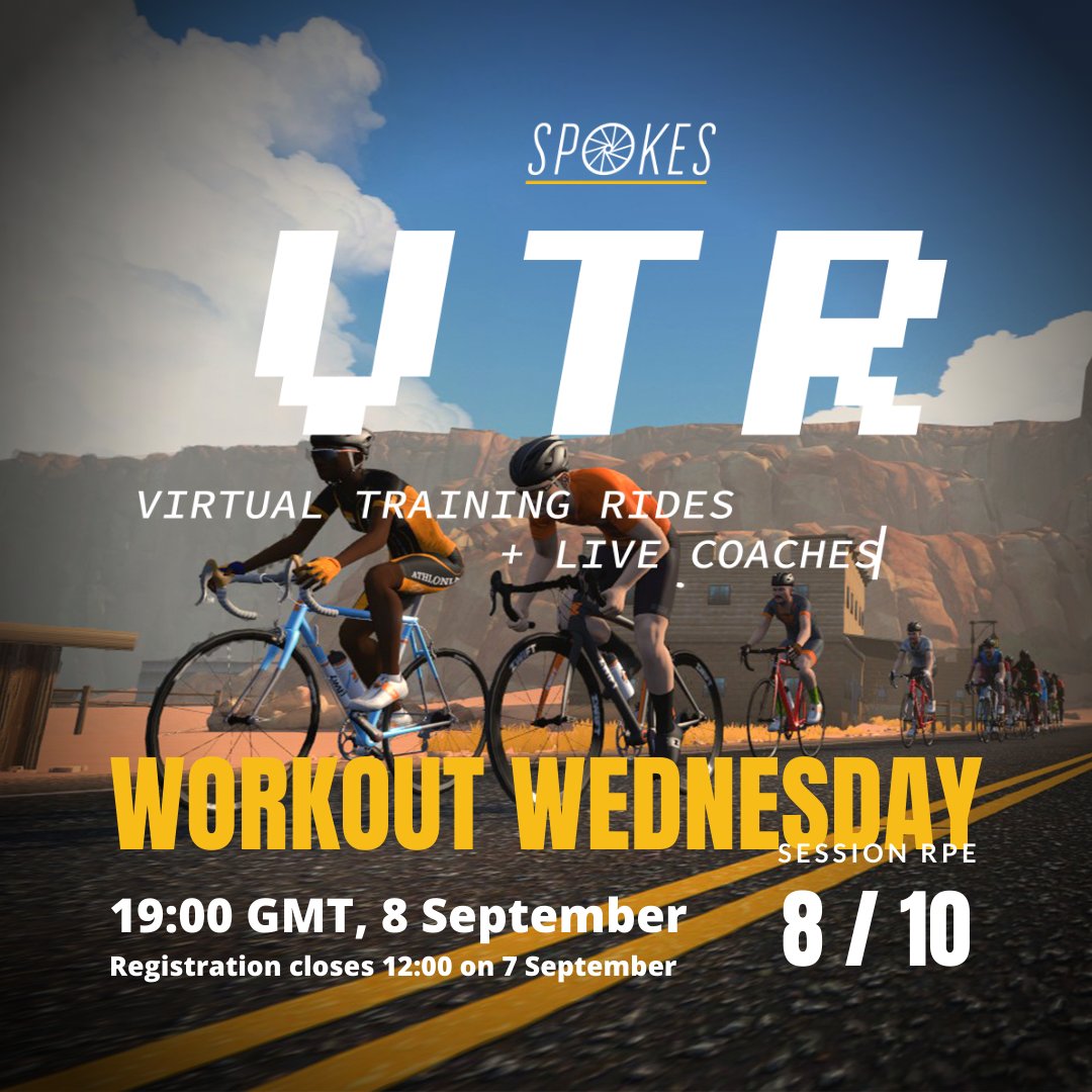 Our first #WednesdayWorkout Virtual Training Ride lands this week. 

Join our Spokes peloton for a Group Workout where you'll get Spokes own, specific workouts supported LIVE by our expert coaches.

Sign up now at hubs.li/H0WpgNM0

#Spokesfit #ukcyclechat #cycling