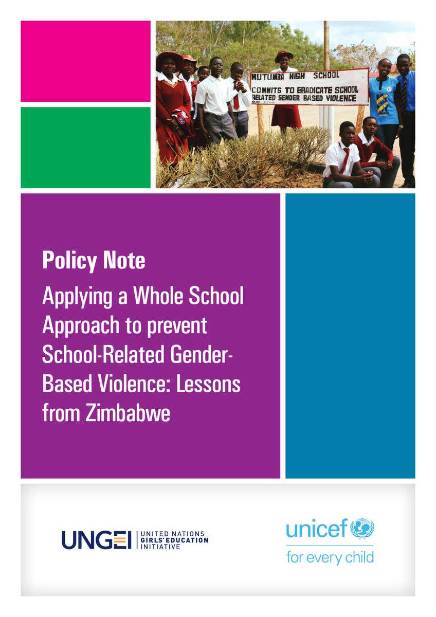 Ending #SRGBV in schools requires a whole school approach to shifting gender attitudes and beliefs which underpin violence. Explore the findings of @UNGEI @UNICEF @FAWEZim pilot project in Zimbabwe to address SRGBV: bit.ly/srgbv-zim
#SDG4 #SDG5 #EndSRGBV