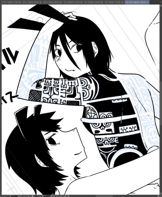 コミティア新刊タトゥー本の作業経過。
こういう細かい模様を埋め埋めしていくのが楽しい😊 