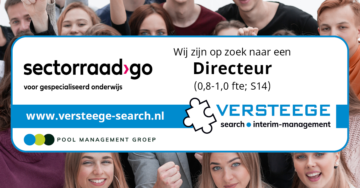 [#VACATURE] Het Algemeen Bestuur van de Vereniging voor Gespecialiseerd Onderwijs zoekt op korte termijn een directeur voor de onlangs gevormde Sectorraad GO. 

Meer info en solliciteren: ow.ly/nhvZ50G4yZH

#vacature #directeur #onderwijs #SectorraadGO