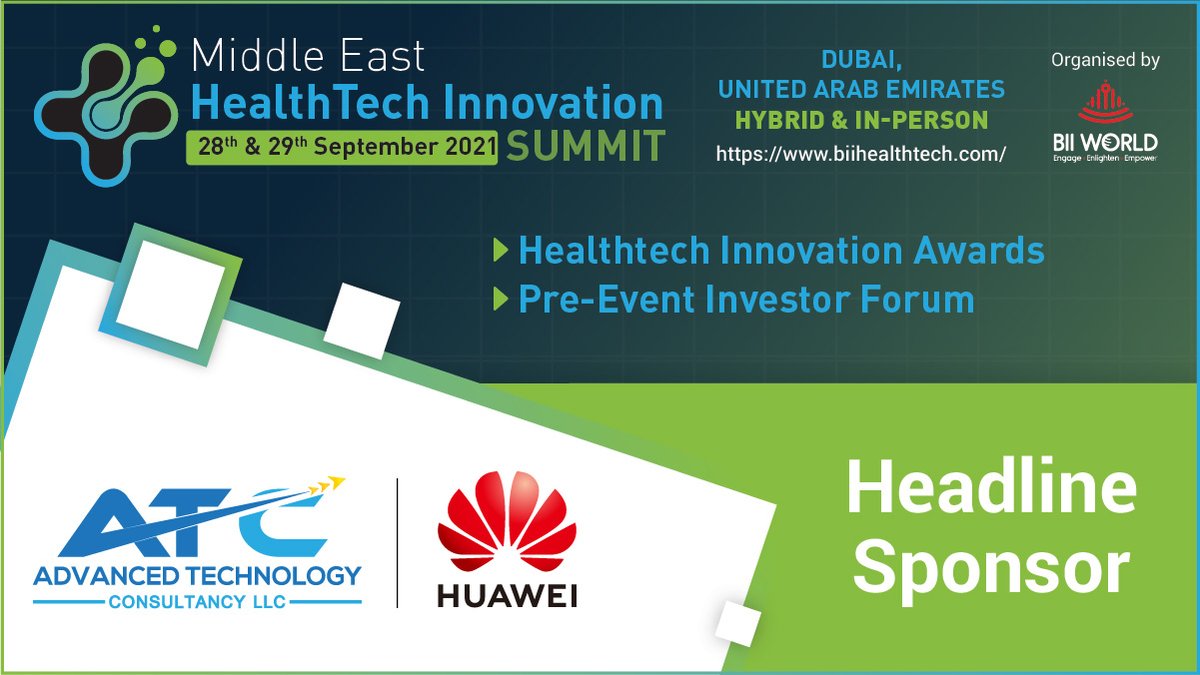 Advanced Technology Consultancy (@atc_informs) on Twitter photo We are proud to share with you that ATC in partnership with <a href="/Huawei_ME/">Huawei Middle East</a> are headline sponsor of this year’s Middle East HealthTech Innovation Summit.
Visit us at our stand at The Conrad Hotel in Dubai and register here:
atc.co.ae/healthtech-inn…
#HuaweiUAE #HuaweiEnterprise We are proud to share with you that ATC in partnership with <a href="/Huawei_ME/">Huawei Middle East</a> are headline sponsor of this year’s Middle East HealthTech Innovation Summit.
Visit us at our stand at The Conrad Hotel in Dubai and register here:
atc.co.ae/healthtech-inn…
#HuaweiUAE #HuaweiEnterprise