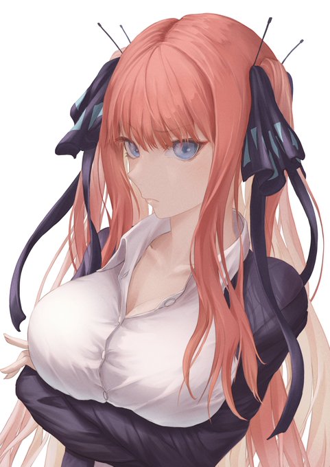 𝓡𝓮:𝓲̨さんがTwitterに投稿した中野二乃(五等分の花嫁)のイラスト。