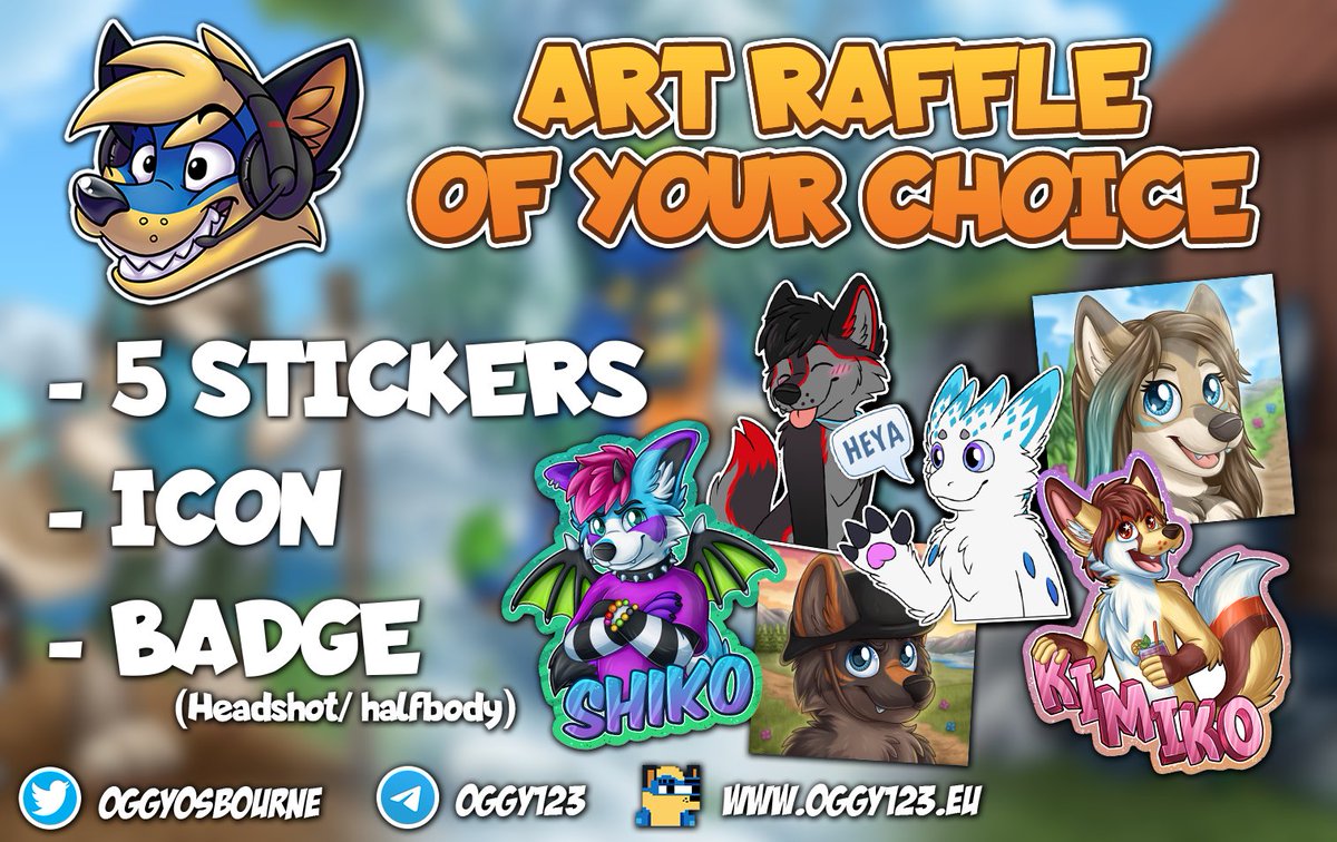 OggyOsbourne's tweet photo. ✨ART RAFFLE OF YOUR CHOICE ✨

💙To enter: Follow + Retweet (No quote RT)
💙Ends: September 12th 2021

💛Winner can choose their price between 5 stickers, icon, or a badge!
Good Luck! 😊 https://t.co/Kt60CvpHwg