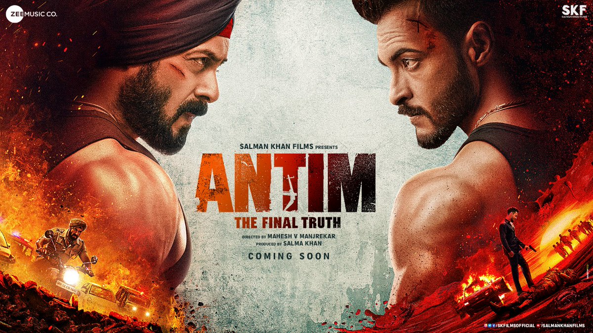 SALMAN KHAN - AAYUSH SHARMA: 'ANTIM' FIRST LOOK... #FirstLook poster of #Antim: The Final Truth, featuring #SalmanKhan and #AayushSharma... Directed by #MaheshManjrekar... Produced by #SalmaKhan. #AntimTheFinalTruth