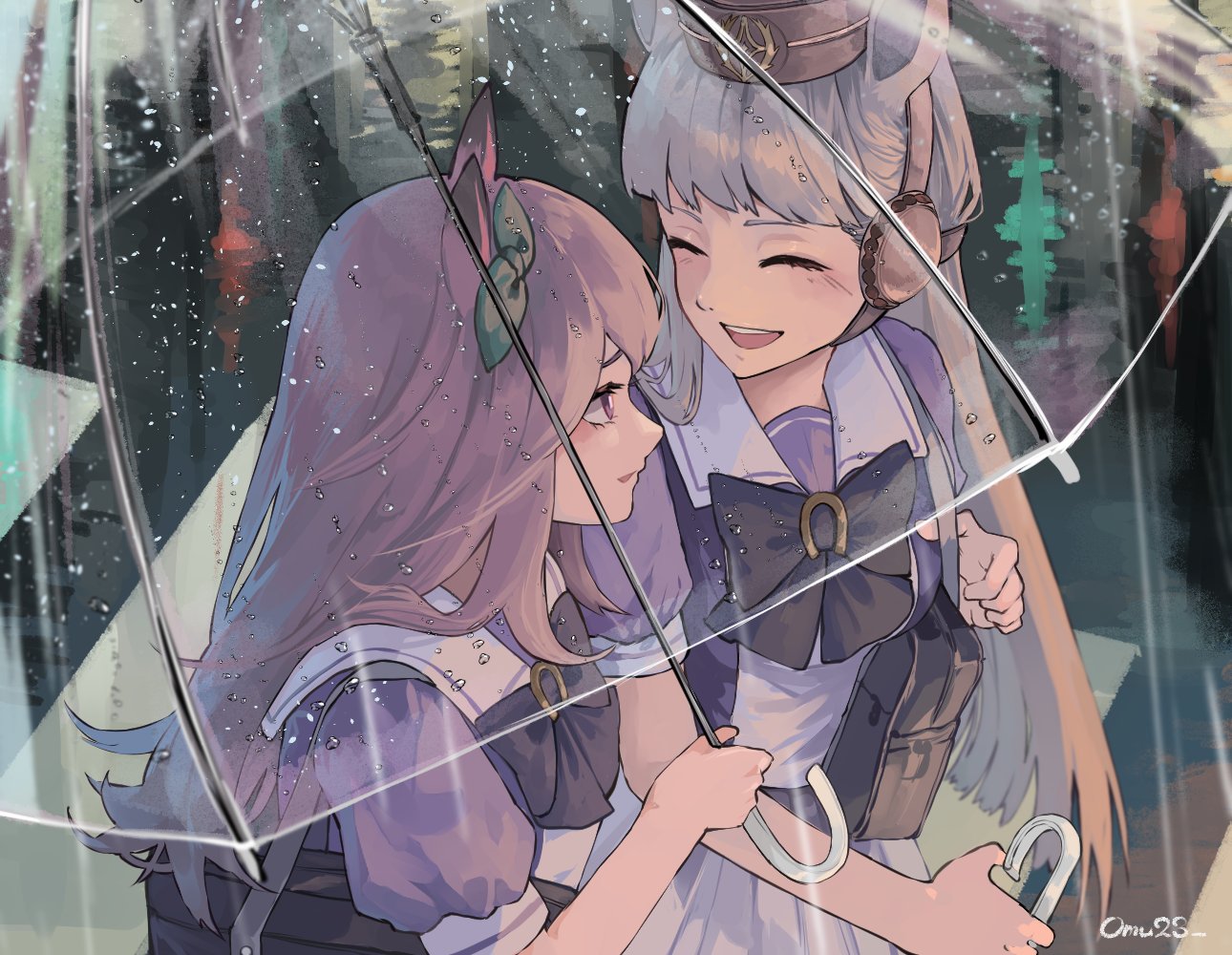 ウマ娘 雨の日に相合傘するゴールドシップとマックイーン イラスト ウマ娘うまぴょいまとめ