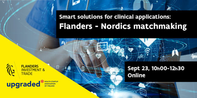 UpgradedFi's tweet photo. Save your spot by registering now: https://t.co/caFR0OQ5Eo

Companies from the full #DigitalHealth landscape are invited to connect and discover new opportunities of collaboration across the different regions. 

#Flanders #Nordics @FlandersFinland https://t.co/pcND5qLN6j