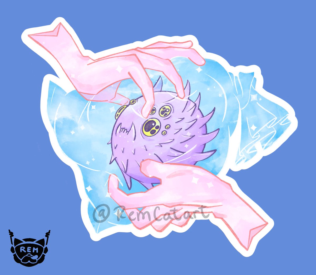 remcatart's tweet image. Space Carnival Prize

#alien #fish #alienfish #pastel #watercolor #carnival #eyes #cute #hands #procreate #digitalart #indieartist #commissions #sticker #ArtistOnTwitter #remcat