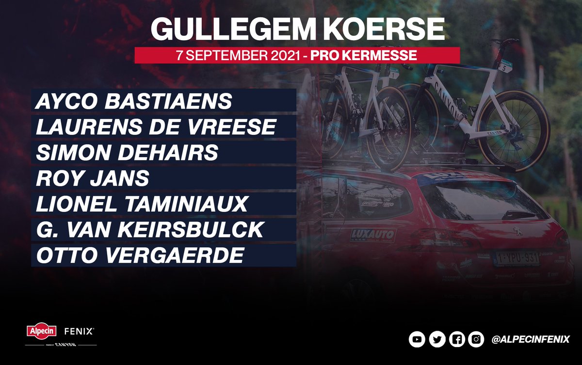 Good morning! We're at #GullegemKoerse with these #AlpecinFenix boys today 👇

See you there? 🤘