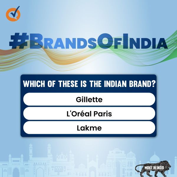 (＾▽＾) Self-care is crucial to all of us. Can you guess which of these trusted brands is Indian? 🤷

#BrandsofIndia #contest #rewards #answerthis #Questions #India #Indian #quiz #Win #ZippyOpinion #contestalert #Brands #IndianBrands  #earnonline #challenge #paidsurveys