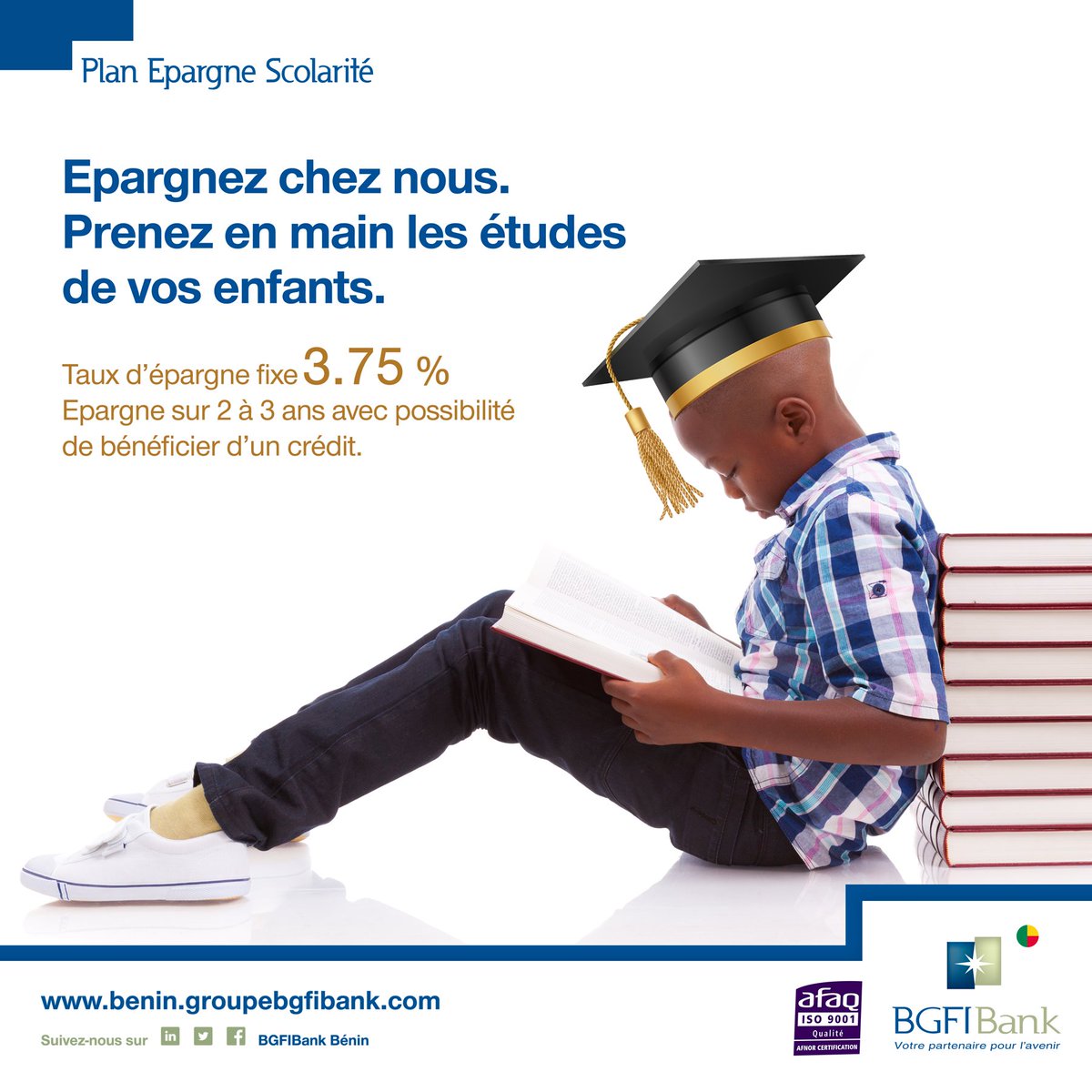 BankBenin's tweet photo. Chaque enfant mérite une éducation de qualité. Avec notre plan épargne scolarité, préparez à votre rythme, l’accès à la scolarité de vos enfants. 
Pour plus d'informations appelez-nous ou écrivez-nous aux numéros suivants  : (229)91430000/94882020. https://t.co/PI22dGWEUW
