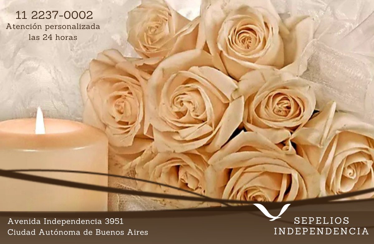 Ya sea que, esté buscando información sobre la planificación anticipada o ayuda con arreglos funerarios, con solo una llamada puede contactar a nuestro respetuoso personal, el cual estará listo para ayudarle.

Brindamos atención las 24 horas

#SepeliosIndependencia