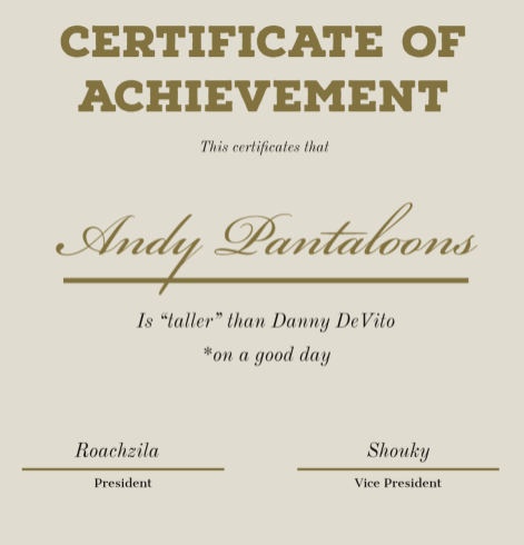 Andy_Pantaloons's tweet photo. I was given this prestigious award by @ROACHZILA and @Shoukstaa . Thank you all for voting for me. I'm so honored. 🥲 https://t.co/5M1aJEu9Y8