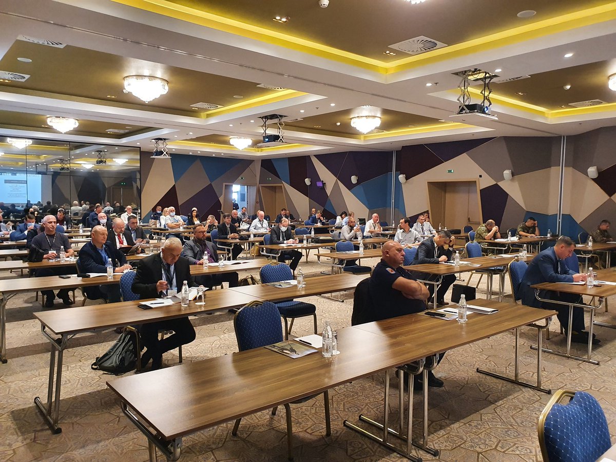 Finally we are able to hold an in-person international conference. Our Demining and EOD Seminar is underway in #Sarajevo with the opening address by Mr. Sasa Obradovic #BHMAC #Demining #EOD