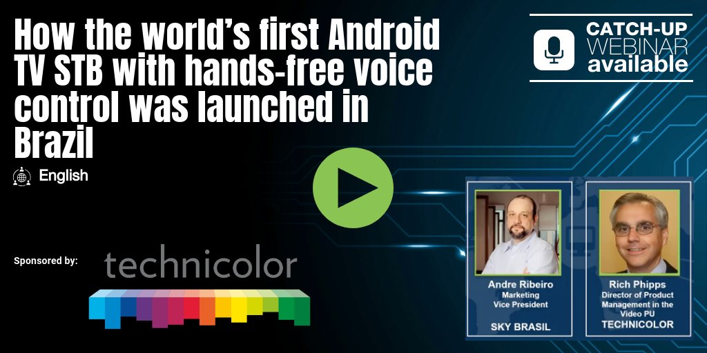 Do you miss our last webinar? How the world’s first Android TV STB with hands-free voice control was launched in Brazil with <a href="/skybrasil/">Sky Brasil</a> and <a href="/Technicolor/">Technicolor Group</a> Sponsored by <a href="/Technicolor/">Technicolor Group</a> 
dataxis.com/webinars/41376…
#STB #androidtv #Brasil  #Webinar