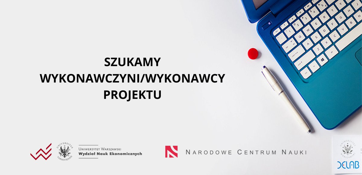 DELabUW's tweet image. Dr @WHardyPL poszukuje wykonawczyni/wykonawcy do nowego projektu #NCNOPUS o tematyce #attentioneconomics na rynkach cyfrowej rozrywki. Zachęcamy do aplikowania!

Pełna oferta: bit.ly/2WXz9f0