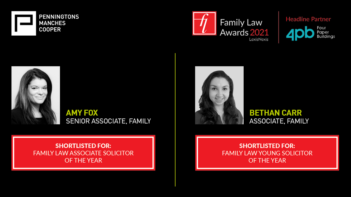 Huge congratulations to Amy Fox and <a href="/BethanCleal/">Bethan Carr</a>  in our brilliant #familylaw team, who have both been shortlisted in their respective categories at the prestigious <a href="/LexisNexisUK/">LexisNexisUK</a>  <a href="/JPFamilyLaw/">JPFamilylaw</a> #Awards!