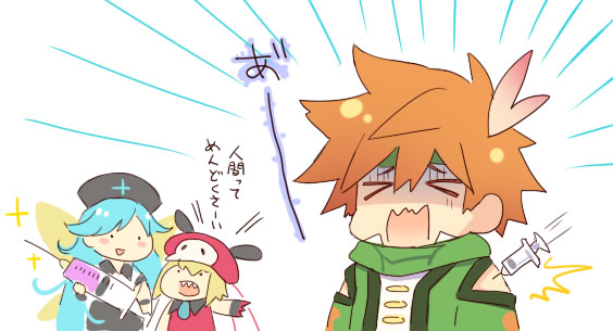 コート類はもちろん、長袖は脱ぐのもたつくから暖かいうちにワクチン打ちたいなぁ……と考えてる時に、小僧共は良い服着てるなぁ……と思ったらくがき。(※ワンダーランドに病は無いと思うので、ラファータ付けたSSを食らった比喩とでも思いねぇ。)#wlwイラスト 