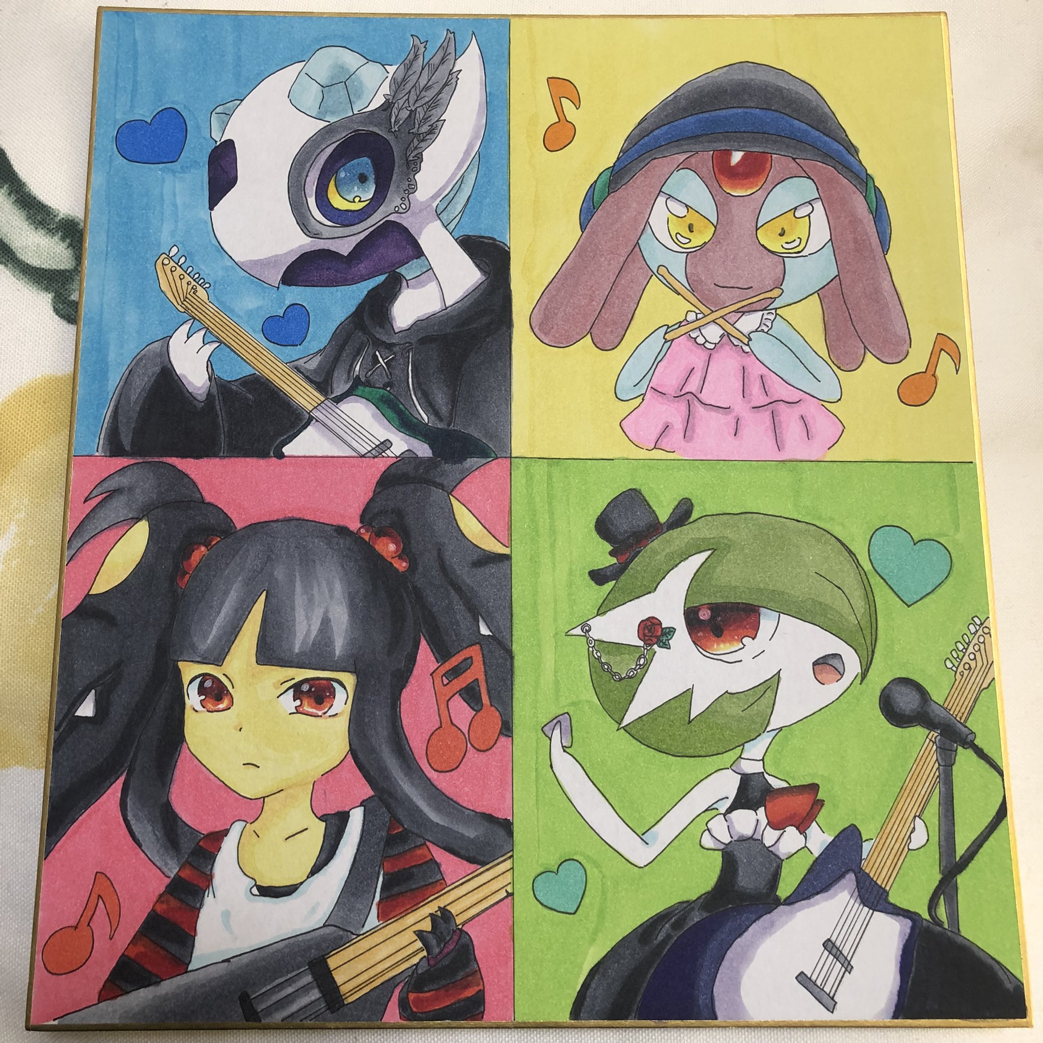 Ivu Hina 可愛いポケモン達でバンドを組ませてみました ギターヴォーカルのメガサーナイト ベースのメガクチート 左利きギタリストのユキメノコ ドラムのエムリットです ポケモンイラスト メガサーナイト メガクチート エムリット ユキメノコ Ivu Hina 可愛いポケモン達でバンドを組ませてみました ギターヴォーカルのメガサーナイト ベースのメガクチート 左利きギタリストのユキメノコ ドラムのエムリットです ポケモンイラスト メガサーナイト メガクチート エムリット ユキメノコ