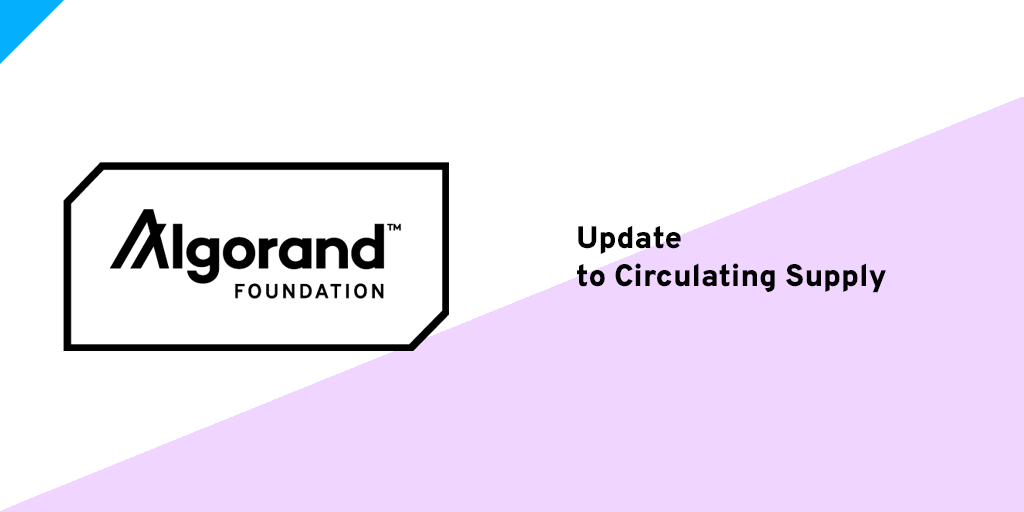 AlgoFoundation's tweet photo. In preparation for Community Governance, the Algorand Foundation has worked with its partners within the Crypto Research ecosystem to ensure that a consistent view of circulating supply is applied across the key resources for blockchain information. See 👉https://t.co/Ns3AmhCIpp https://t.co/czqWsFNjrK